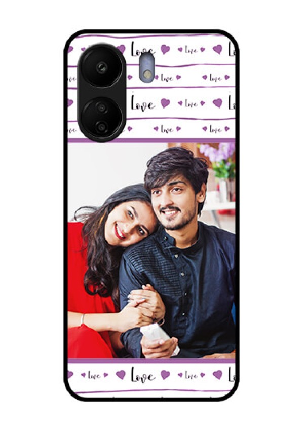Poco C65 Custom Glass Phone Case - Couples Heart Design