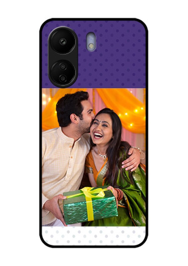 Poco C65 Custom Glass Phone Case - Violet Colored Pattern Design