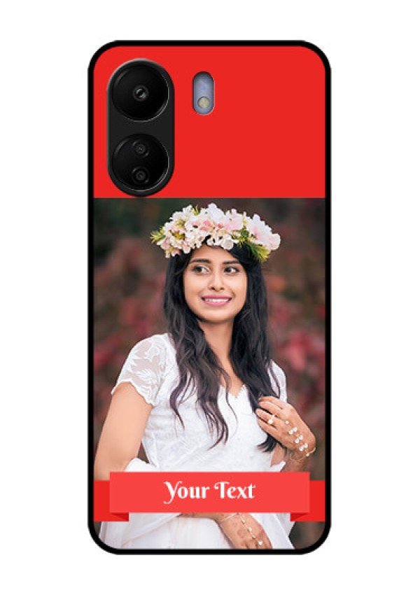 Poco C65 Custom Glass Phone Case - Simple Red Color Design