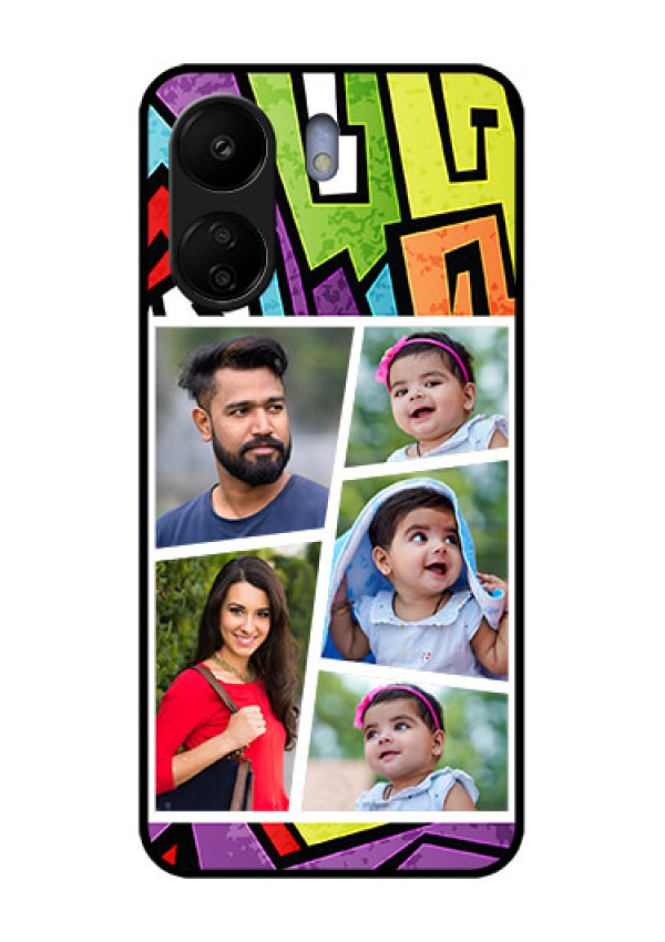 Poco C65 Custom Glass Phone Case - Graffiti Pattern Design