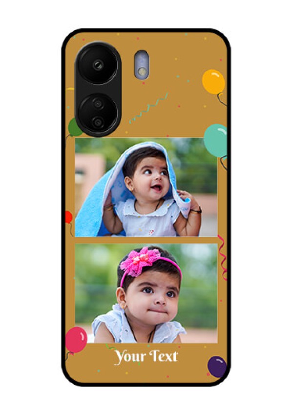 Poco C65 Custom Glass Phone Case - Image Holder With Birthday Celebrations Design