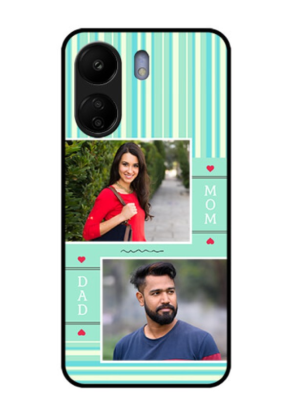 Poco C65 Custom Glass Phone Case - Mom & Dad Pic Design
