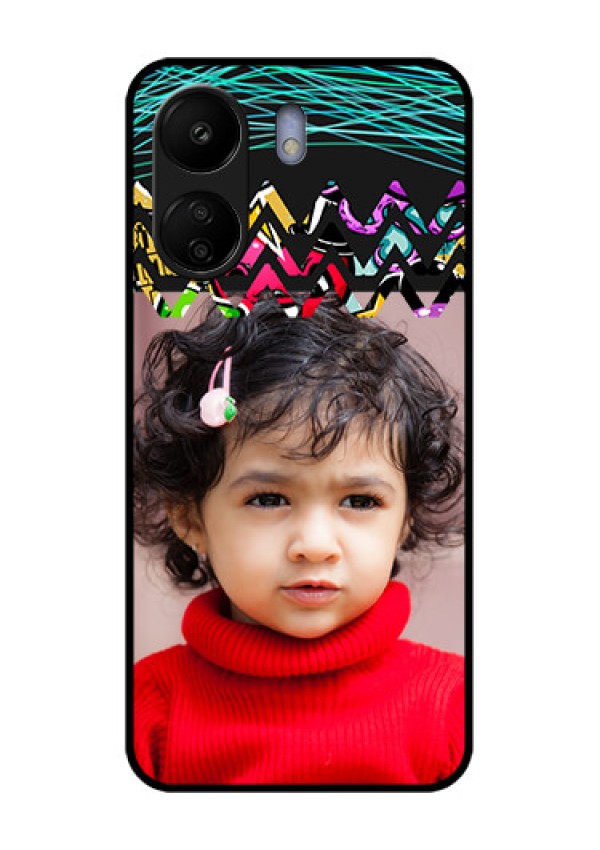 Poco C65 Custom Glass Phone Case - Neon Abstract Design