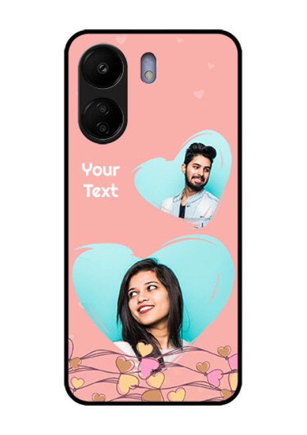 Poco C65 Custom Glass Phone Case - Love Doodle Design