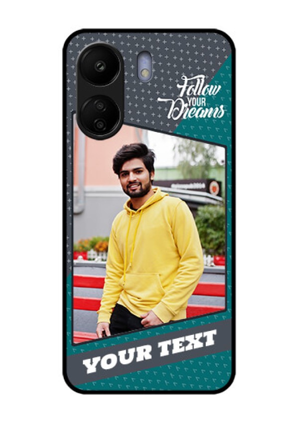 Poco C65 Custom Glass Phone Case - Background Pattern Design With Quote