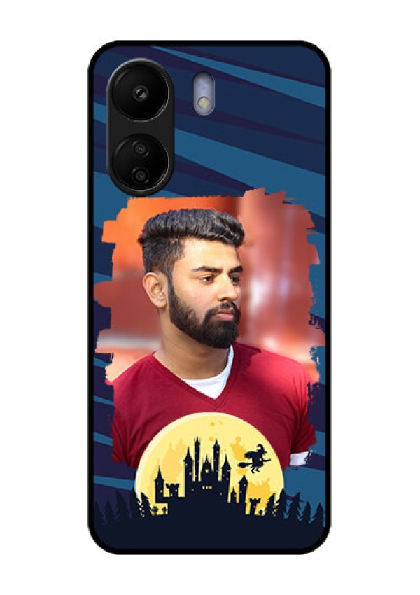 Poco C65 Custom Glass Phone Case - Halloween Witch Design