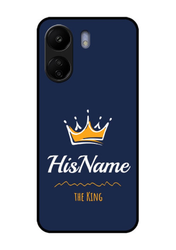 Poco C65 Custom Glass Phone Case - King With Name Design