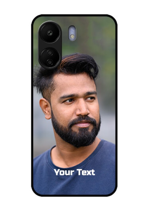 Poco C65 Custom Glass Phone Case - Photo With Text Design