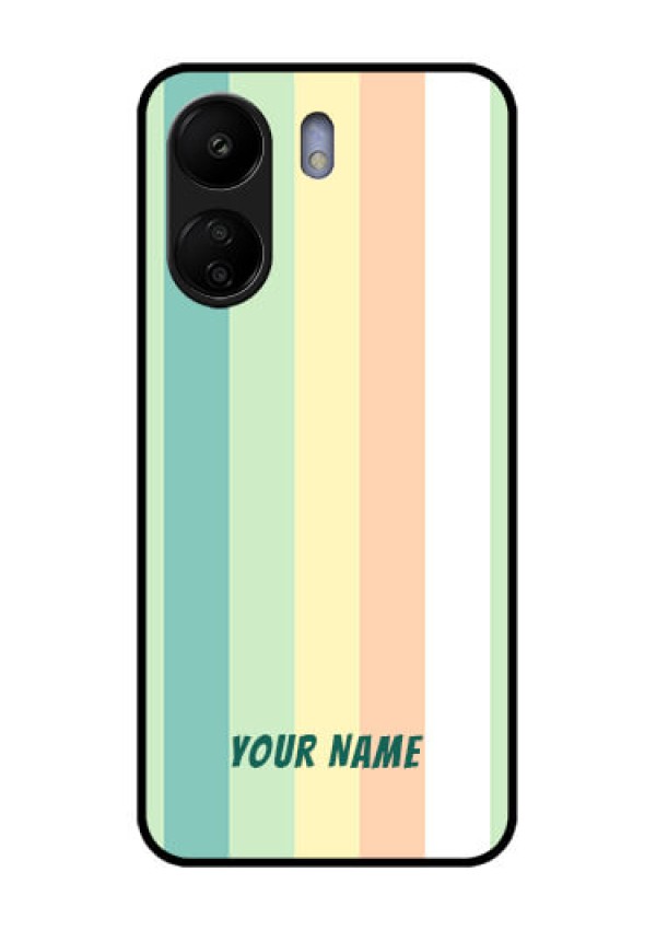 Poco C65 Custom Glass Phone Case - Multi - Colour Stripes Design