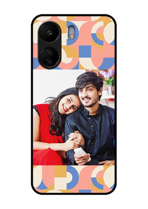 Poco C65 Custom Glass Phone Case - Semi - Circle Maze Pattern Design