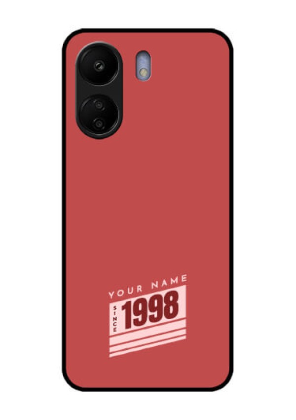 Poco C65 Custom Glass Phone Case - Red Custom Year Of Birth Design