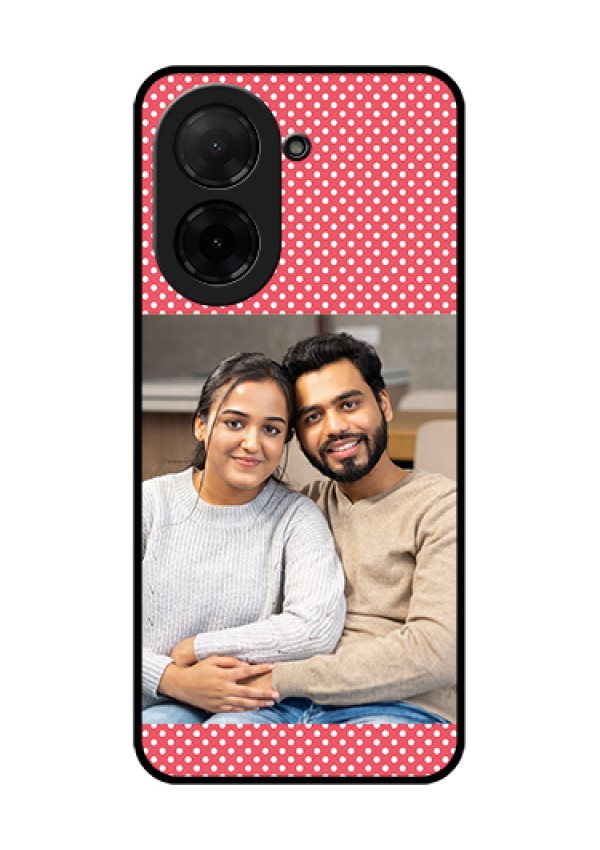 Poco C71 Custom Glass Phone Case - White Dotted Design