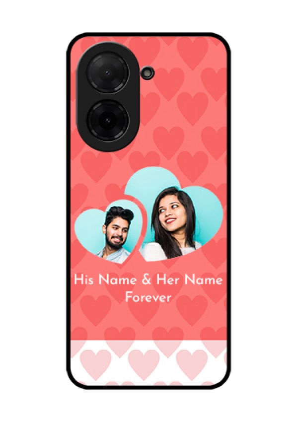 Poco C71 Custom Glass Phone Case - Couple Pic Upload Design