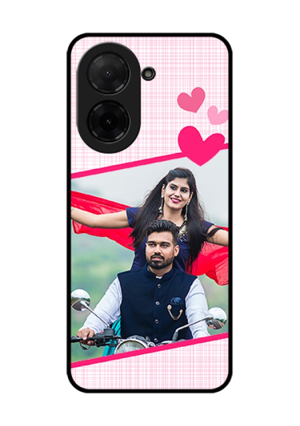 Poco C71 Custom Glass Phone Case - Love Shape Heart Design
