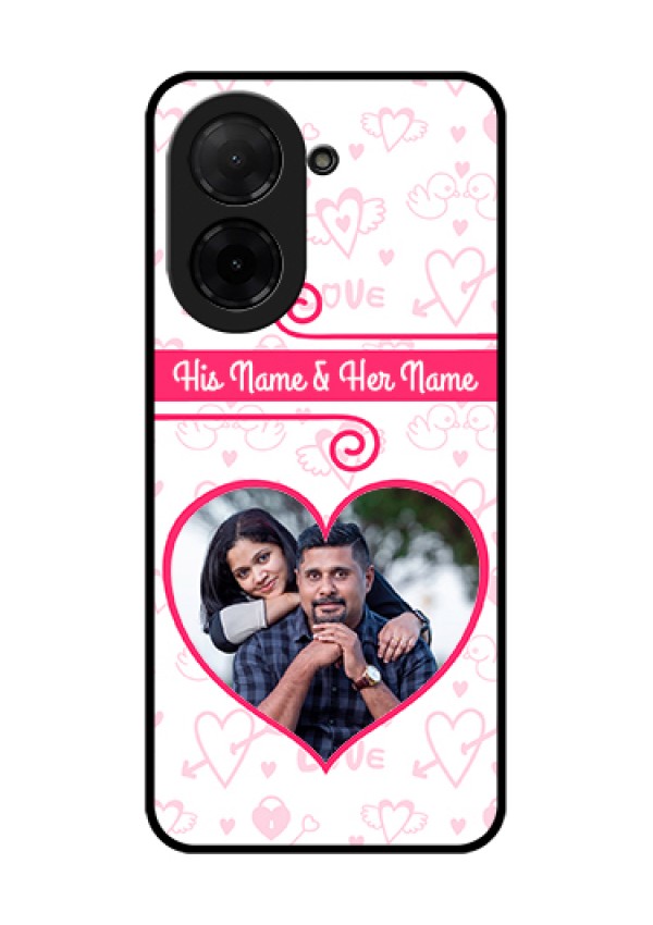 Poco C71 Custom Glass Phone Case - Heart Shape Love Design