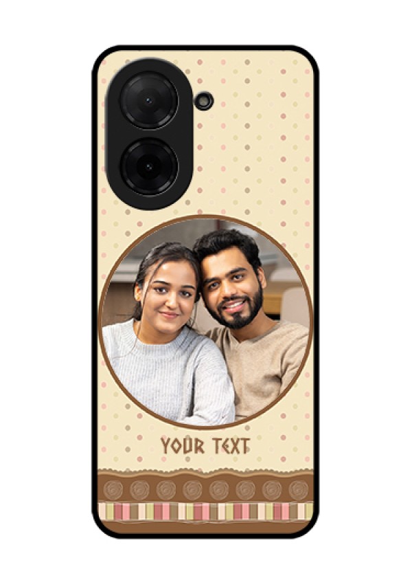 Poco C71 Custom Glass Phone Case - Brown Dotted Mobile Case Design