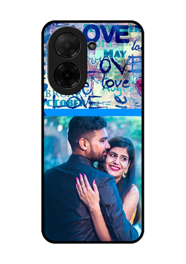 Poco C71 Custom Glass Phone Case - Colorful Love Design