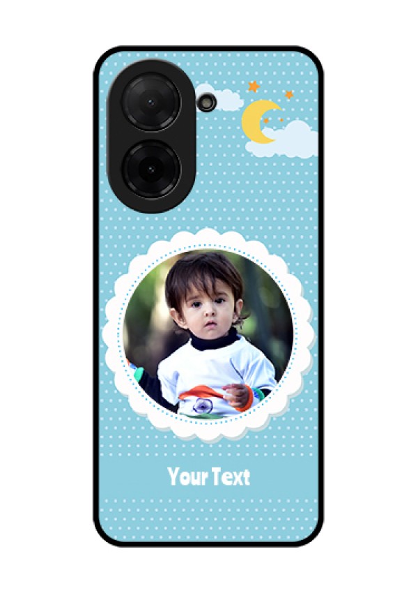 Poco C71 Custom Glass Phone Case - Violet Pattern Design