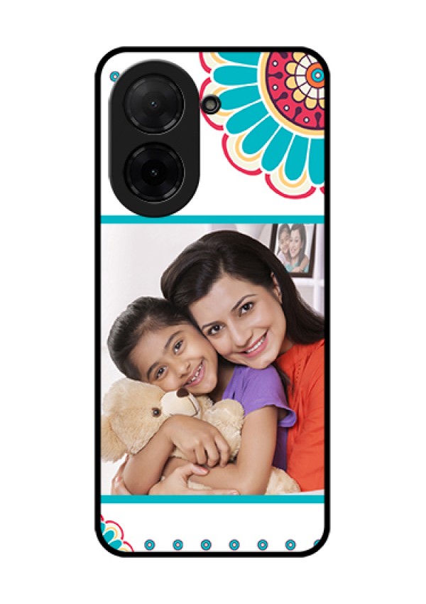Poco C71 Custom Glass Phone Case - Flower Design