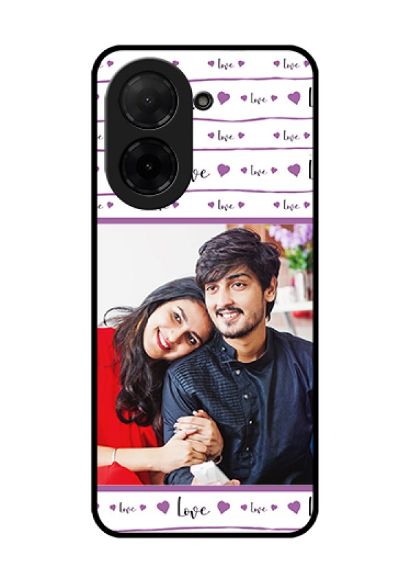 Poco C71 Custom Glass Phone Case - Couples Heart Design