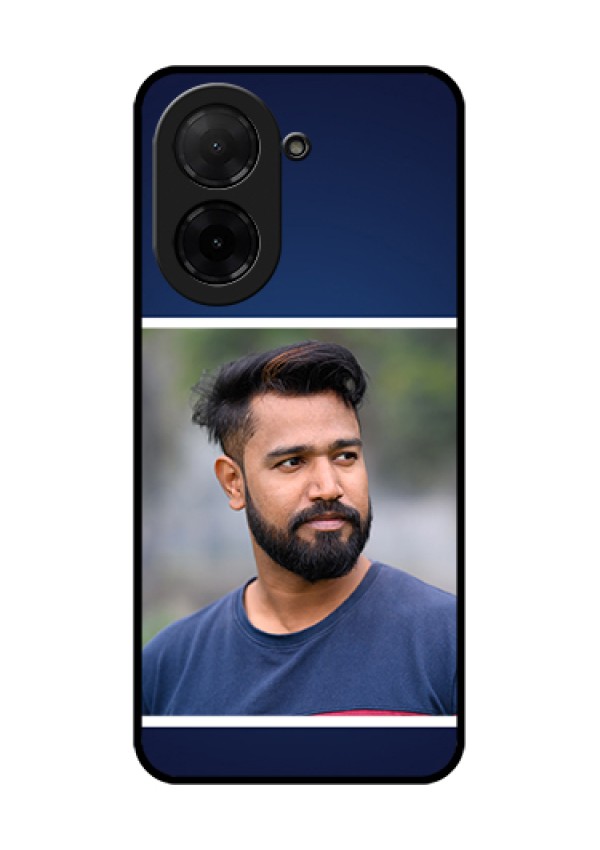 Poco C71 Custom Glass Phone Case - Simple Royal Blue Design
