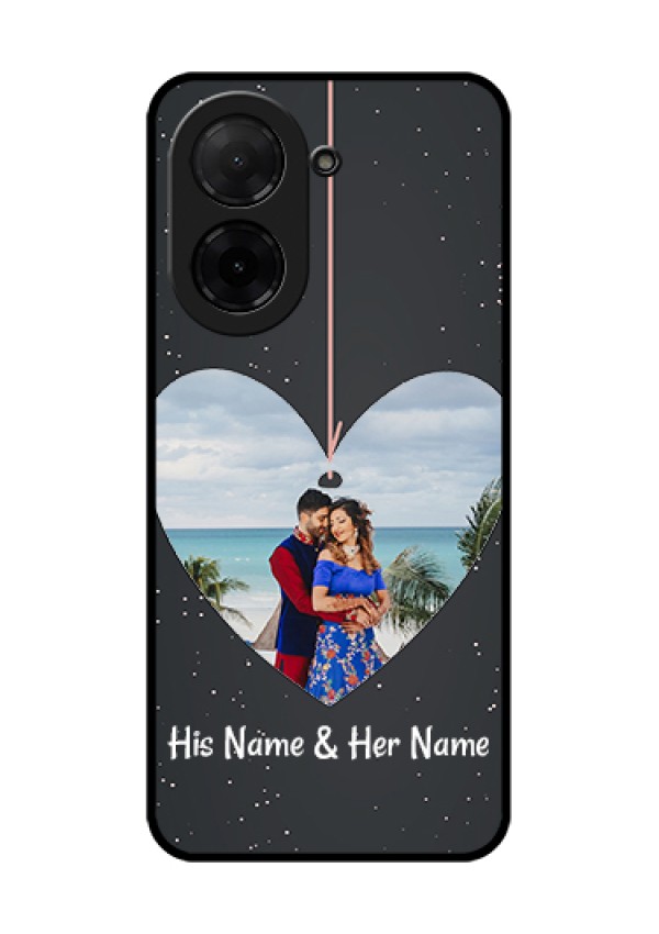 Poco C71 Custom Glass Phone Case - Hanging Heart Design