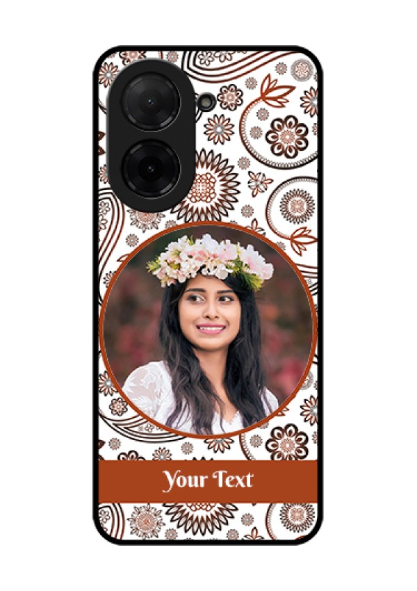 Poco C71 Custom Glass Phone Case - Abstract Flower Design