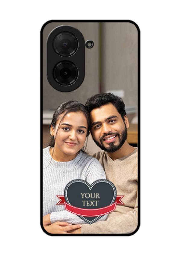 Poco C71 Custom Glass Phone Case - Just Married Couple Design