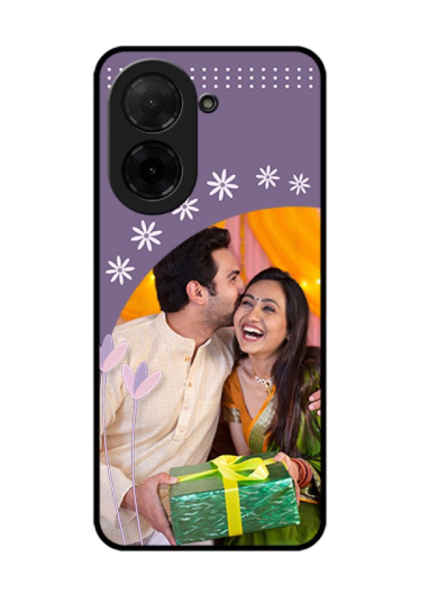 Poco C71 Custom Glass Phone Case - Lavender Flowers Design