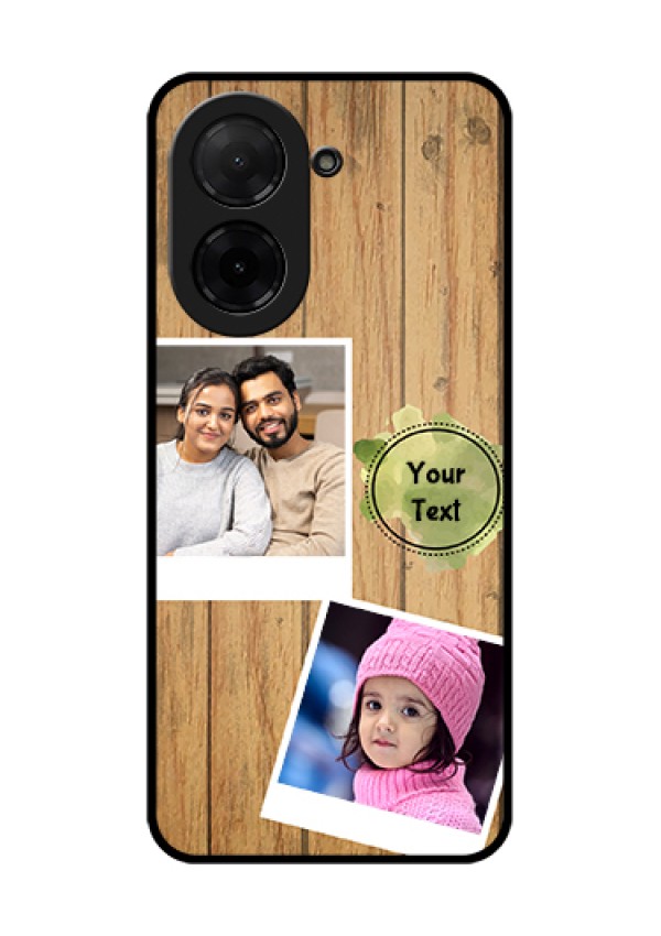 Poco C71 Custom Glass Phone Case - Wooden Texture Design