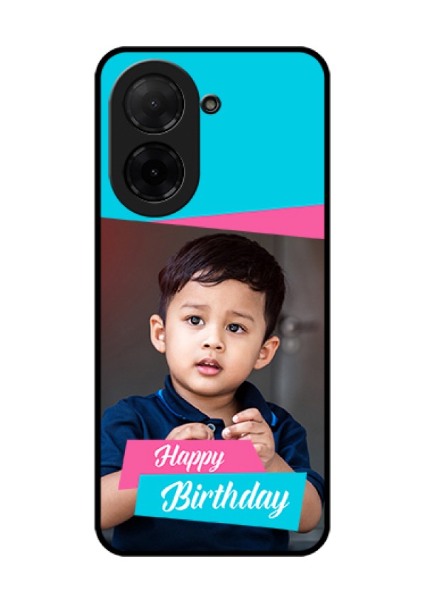 Poco C71 Custom Glass Phone Case - Image Holder With 2 Color Design