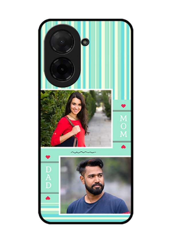 Poco C71 Custom Glass Phone Case - Mom & Dad Pic Design