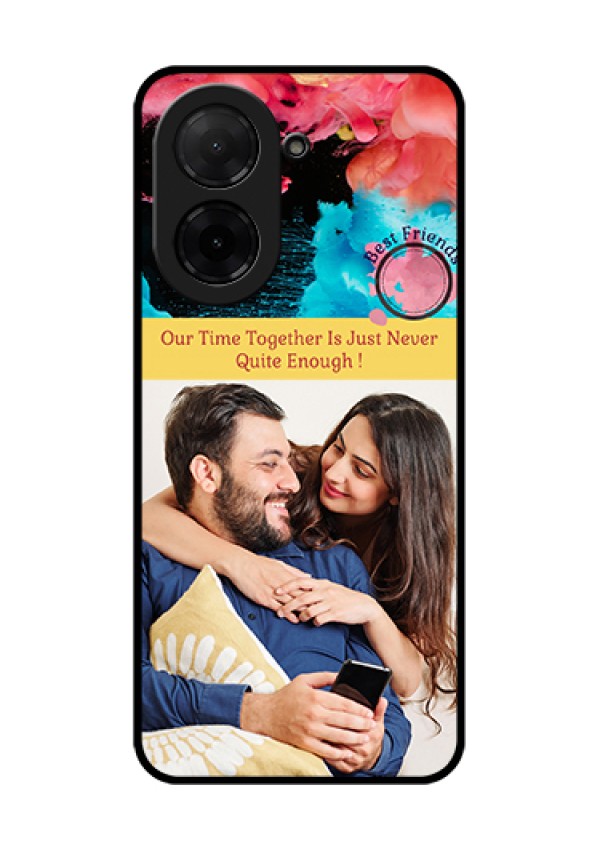 Poco C71 Custom Glass Phone Case - Quote With Acrylic Painting Design