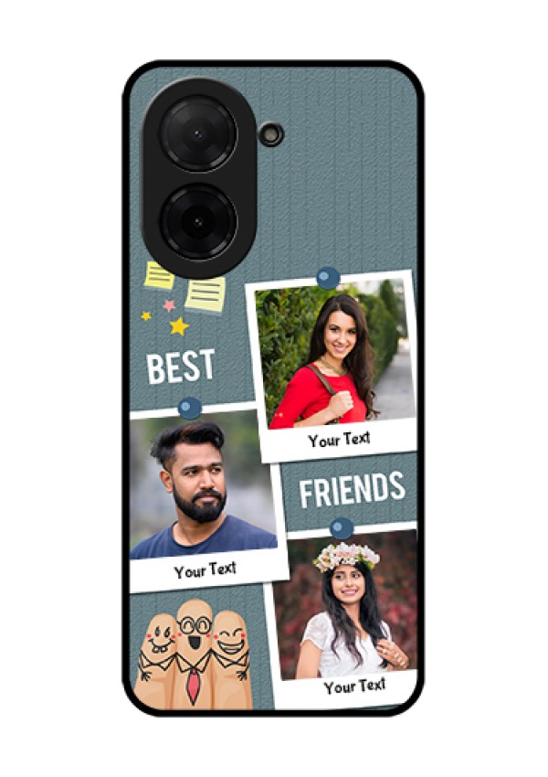 Poco C71 Custom Glass Phone Case - Sticky Frames And Friendship Design