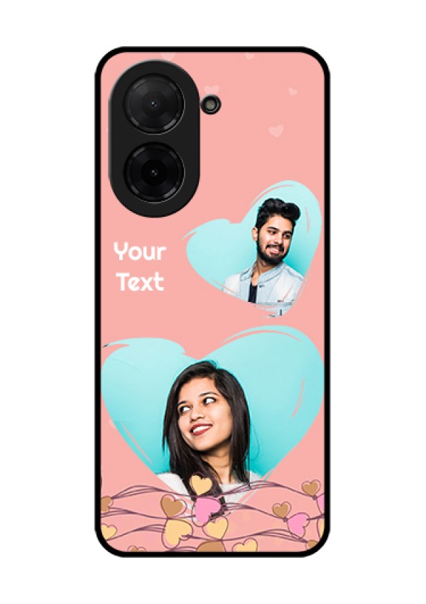 Poco C71 Custom Glass Phone Case - Love Doodle Design