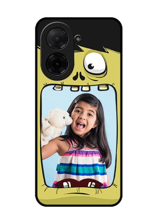 Poco C71 Custom Glass Phone Case - Cartoon Monster Back Case Design