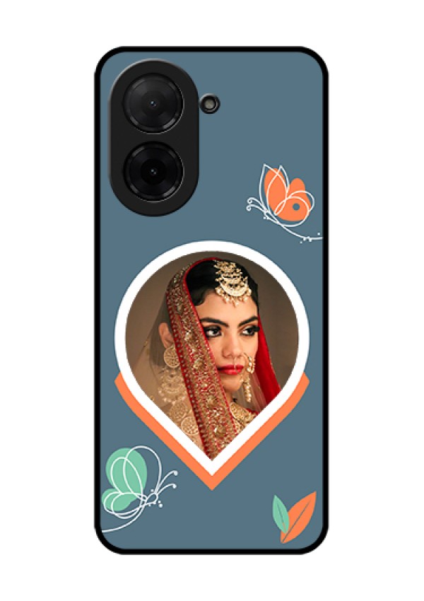 Poco C71 Custom Glass Phone Case - Droplet Butterflies Design
