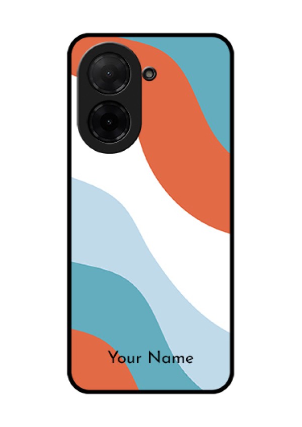 Poco C71 Custom Glass Phone Case - Coloured Waves Design