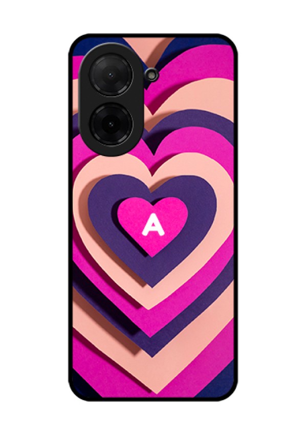 Poco C71 Custom Glass Phone Case - Cute Heart Pattern Design