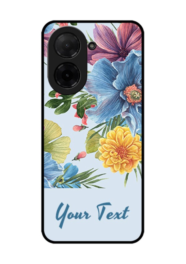 Poco C71 Custom Glass Phone Case - Stunning Watercolored Flowers Painting Design