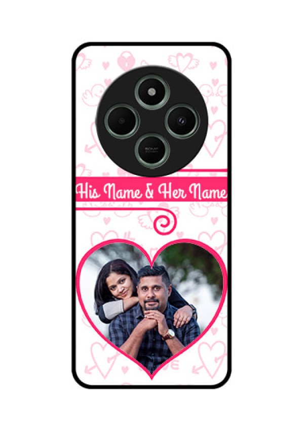 Poco C75 5G Custom Glass Phone CaseHeart Shape Love Design