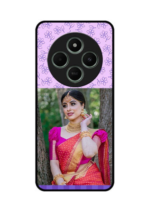 Poco C75 5G Custom Glass Phone CasePurple Floral Design