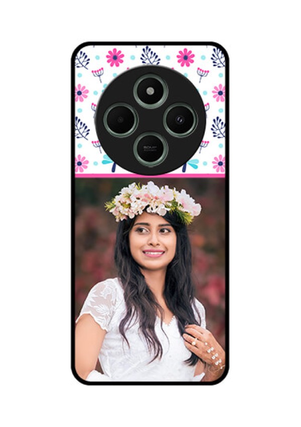 Poco C75 5G Custom Glass Phone CaseColorful Flower Design