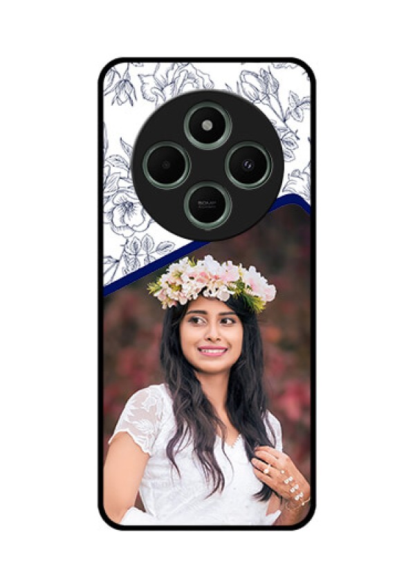 Poco C75 5G Custom Glass Phone CaseClassy Floral Design