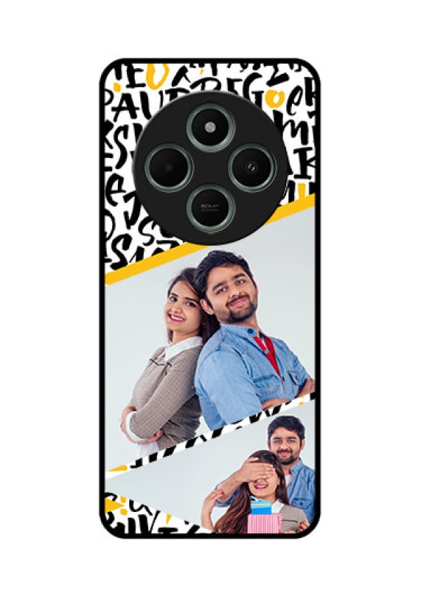 Poco C75 5G Custom Glass Phone CaseLetters Pattern Design