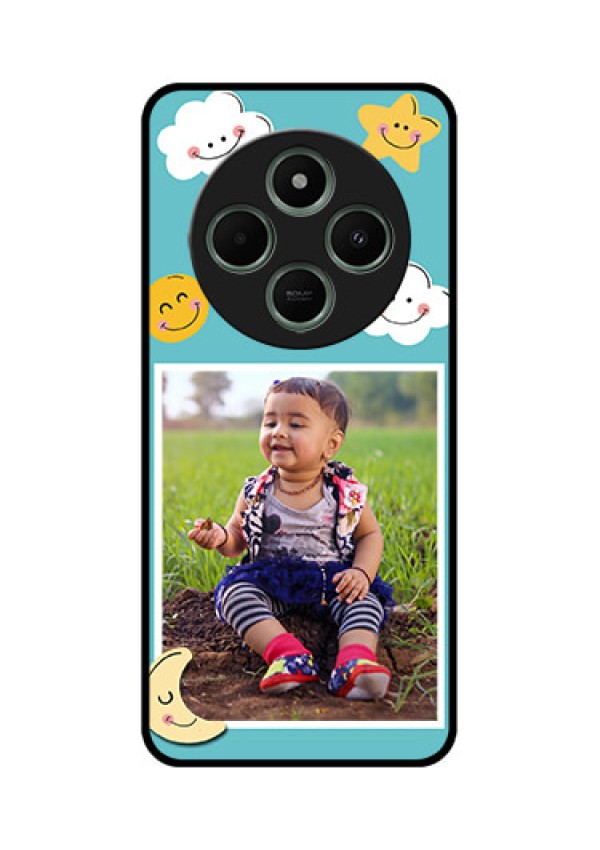 Poco C75 5G Custom Glass Phone CaseSmiley Kids Stars Design