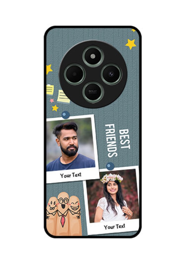 Poco C75 5G Custom Glass Phone CaseSticky Frames And Friendship Design
