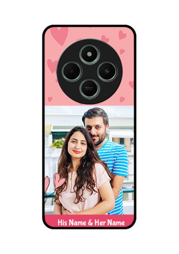 Poco C75 5G Custom Glass Phone CaseLove Design Peach Color
