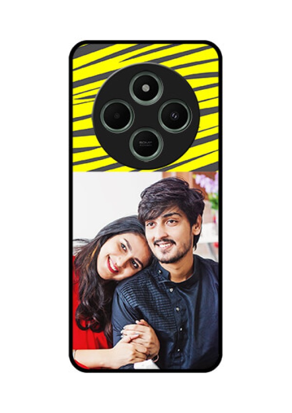 Poco C75 5G Custom Glass Phone CaseYellow Abstract Design