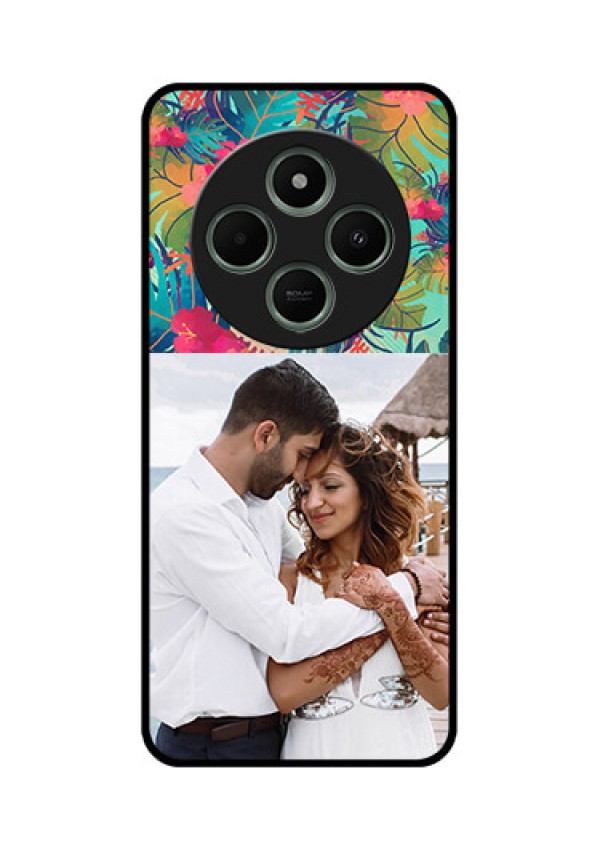 Poco C75 5G Custom Glass Phone CaseWatercolor Floral Design